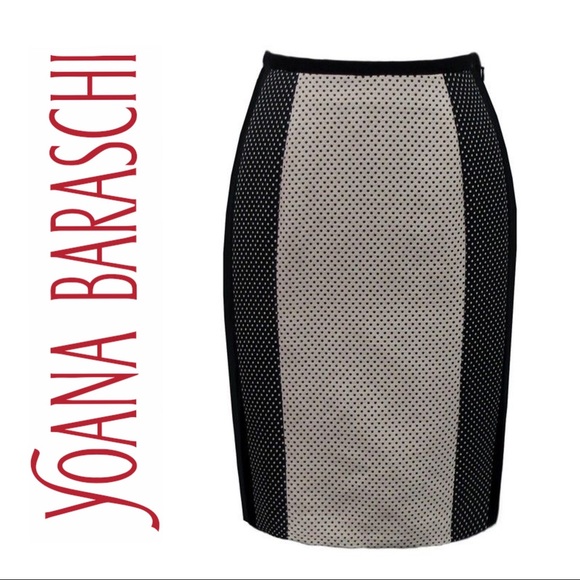 Yoana Baraschi Black & White Marble Pencil Skirt